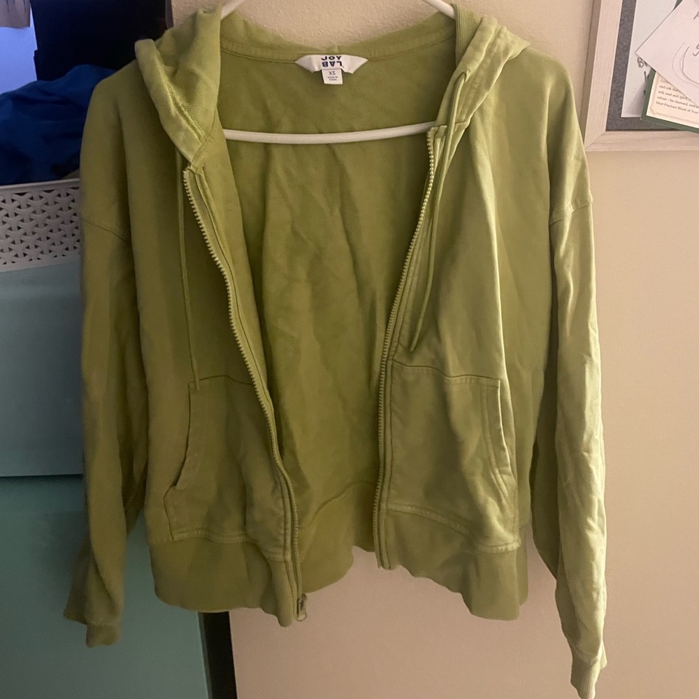 light green zip up